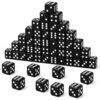50 Pcs Black Casino Dice 0.75 Inch (19mm) Acrylic Dice Game 6 Sided Cubes Dice Bulk Bulk for Table Games, Board Games, and Math Teaching (Black)