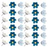 50pcs Blue Resin Flower Push Pins Decorative Floral Thumbtacks