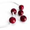 50PCS Deep Cranberry Red Wooden Beads, 20mm Rustic Farmhouse Beads for Garland Crafts, Holiday Decor and DIY Projects(5mm Hole)