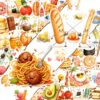 50Pcs Funny Food Stickers, Kawaii Cartoon Food Waterproof Sticker for Kids