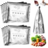 50 PCS Reusable Aluminum Foil Food Storage Bags Zipper Pouches