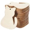 50pcs Unfinished Wooden Cat Cutouts for Crafts, Blank Cat Shapes