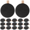 50pcs Wooden Mini Chalkboard Clip Round Reusable Writable Memo Holder