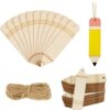 50pcs Wooden Pencil Bookmarks Bulk Unfinished Hollow DIY Craft Tags for Painting Writing 12x3cm