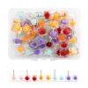 50 Pieces Cute Push Pins with Clear Square Heads