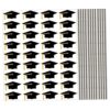 50 Sheets Graduation Cap Stickers for Envelopes, PVC