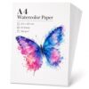 50 Sheets Watercolor Paper A4 165gsm Textured for Watercolor Painting Lightweight Drawing Art Use