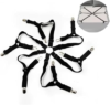 Elastic Sheet Fasteners for Staying Bedsheet Flat, Adjustable Bed Sheet Holder Straps, 6 Way Cross Sheet Clips Band Sheet Fastener, Suitable for Round and Square Mattresses, Hold Bed Sheets in Place
