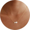 FIMHUT Gold Pearl Necklaces