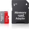 512GB MicroXC Micro Card Full HD & 4K UHD Card Class10 U3 High Speed,for Camera/Phone/Tachograph,Tablet and Drones