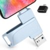 512GB Photo Stick for Smartphones, 4in1 Functionality, Directly Transfer Photos to USB Drive, Supports Storage of Photos/Videos/Various Files, Compatible with iPhone/iPad/Android/PC and More.