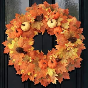 WIRONLST 22 Inch Fall Wreaths for Front Door