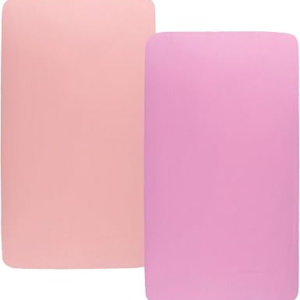 Stretchy Fitted Crib Sheets Set 2 Pack Portable Crib Mattress Topper for Baby Girl Boy,Ultra So