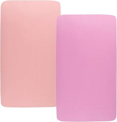 Stretchy Fitted Crib Sheets Set 2 Pack Portable Crib Mattress Topper for Baby Girl Boy,Ultra So