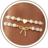 Turandoss Gold Beaded Stackable Bracelets