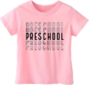 hrcfbk Repeating Preschool Toddler Baby Boys Girls Back to School Shirt First Day of Preschool T-Shirt (Pink Repeating Preschool,3-4T)