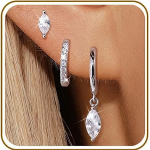 EATHAREEL 3 pairs Hoop Earring Set for Women