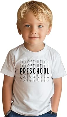 hrcfbk Repeating Preschool Toddler Baby Boys Girls Back to School Shirt First Day of Preschool T-Shirt (Repeating Preschool,3-4T)
