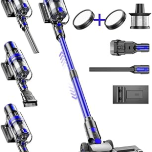 45KPA Stick Vacuum Cleaners | Up to 35Mins Runtime, with Powerful Suction for Carpets, Pet Hair, Rechargeable Lightweight Vacuum, Hardwood Floors