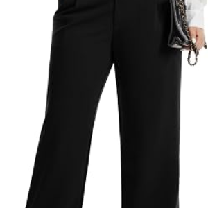 CHARMING ASHLEY Womens Plus Size Wide Leg Dress Pants