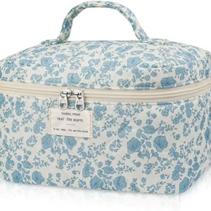 EDELEFAS Large Floral Makeup Bag