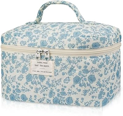 EDELEFAS Large Floral Makeup Bag