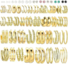 FAXHION 46 Pairs Gold Hoop Earrings Set