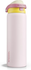 ENCOOL Leakproof Insulated Water Bottle with Straw Dual-Sip Water Bottle Bag-Safe Design for Work, Commute & Gym – Keeps Drinks Cold All Day, 32 oz, Blush Pink