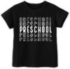hrcfbk Repeating Preschool Toddler Baby Boys Girls Back to School Shirt First Day of Preschool T-Shirt (Black Repeating Preschool,3-4T)