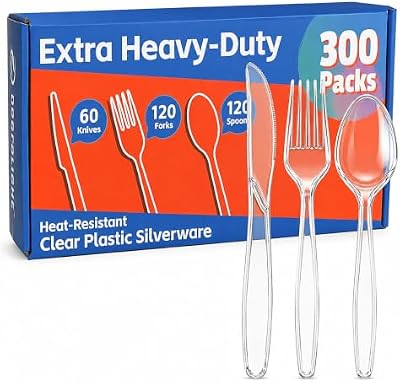 DEGRALIGHT 300 Count Extra Heavy Duty Plastic Silverware