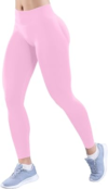 YOAKUKA Women’s Seamless Leggings High Waisted Compression Workout Leggings Tummy Control Yoga Pants Baby Pink