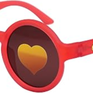 SMILEYWORLD Round Little Kids Sunglasses 3-5 Years Old, Safe Flexible Unbreakable Toddler Shades for Girls & Boys, UV400 Protection Summer Vacation Travel Essentials Eyewear, Raspberry Red