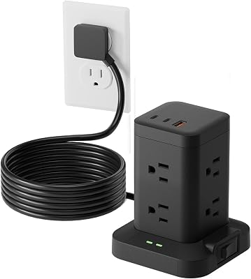 Power Strip Tower with Surge Protector 1800J Fast Charging Tower