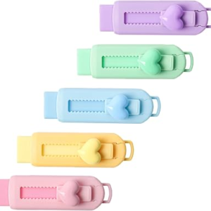 5 Pack Sliding Retractable Pencil Eraser with Plastic Sleeve, Large White Erasers for School Office, Art Erasers for Drawing