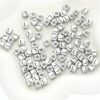 520pcs 6mm Antique Silver Acrylic Square Beads English Letter Pattern