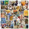 52 Pcs Aesthetic Famous Painting Stickers,Van Gogh Artist Decals for Laptop Water Bottles Bicycle Skateboard Scrapbook,Waterproof Vinyl for Wall, Museum Fine Art