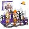 53Pcs Halloween Magnatiles, Magnetic Tiles for Kids- Spooky Haunted House