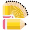 54Pcs Pencil Cutouts Pencil Name Tags, Classroom Pencils Themed Bulletin Board Paper Cutouts, Back to School Pencils Decorations with Glue Points for Student Teacher Supplies Locker Door Wall Decor