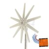 5500W Off Grid Vertical Wind Turbine Generator Kit, 12V 24V 48V Silent 10 Blades Motor with Charge Controller for Home White