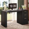 55.1" Fluted Electric Standing Desk with Power Outlets & USB, Black