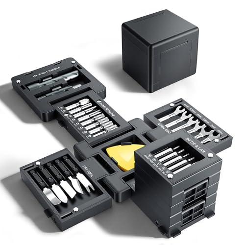 55 in 1 Precision Magnetic Screwdriver Set, Electronics Repair Kit with Foldable Storage Box & Transformable Handle, Mini Screwdriver Set for Macbook, Laptop, PC, Switch, PS5, Phone, Eyeglasses, Watch