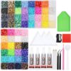 56000 PCS Bedazzling Kit, Flatback Glass Crystals Rhinestones for Crafts with Glues, Wax Pencils, Tweezers and Trays, Multi-Color Gemstones for Tumblers, Clothes, Nail Art, DIY