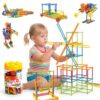 560 PCS Straw Constructor STEM Building Toys with Storage Canister for Kids