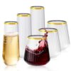 56 Pack Plastic Wine Glasses Champagne Flutes, 32 Pcs 9 OZ & 24 Pcs 14 OZ
