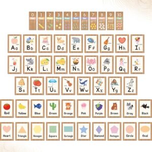 57 Pcs Boho Neutral Bulletin Board Decorations, Colorful Posters Decor & Manuscript Cutout Accents, Wall Ornaments for Bedroom, Living Space, Office, Home, Chalkboard, Wall, Door Decoration