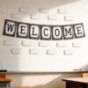 57Pcs Classroom Decor Composition Notebook Welcome Bulletin Board Set 9.5x13.8 Inch Welcome Banner Welcome Bulletin Board Set with Name Tags Cutout Paper for First Day of School Decorations