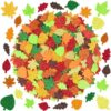 581 PCS Fall Leaf Foam Stickers, Glitter Autumn Leaf Stickers, 8 Colors