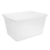 58 Quart Medium Clear Plastic Storage Bin with Snap-On Lid