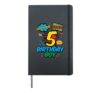 5 Birthday Boy Comic Cool 5th Bday Superhero Party Boys Kids Hardcover Journal, Black