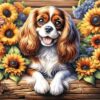 5D Diamond Art Painting King Charles Spaniel 40x40cm Round 5D DIY Kit